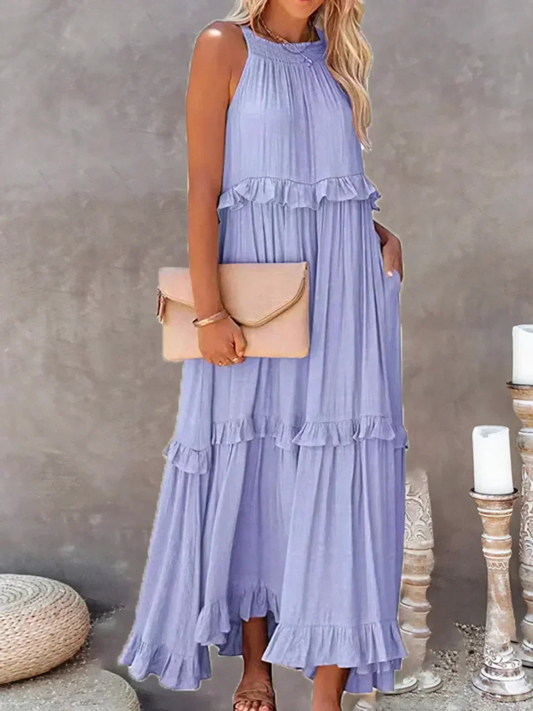 Colette - Women's Halterneck Ruffles Dress - photo 25