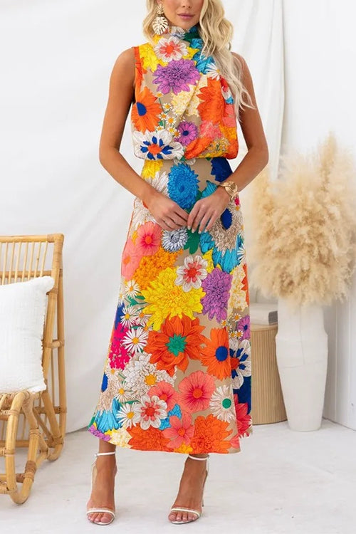 Theodora - Vestido línea A maxi para mujer