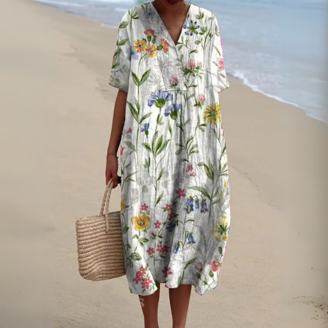 Corinne - Women's Midi V-neck Dress - photo 15