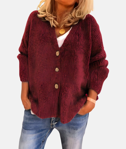 Daisy - Women's Cotton V-Neck Cardigan for Autumn - photo 2