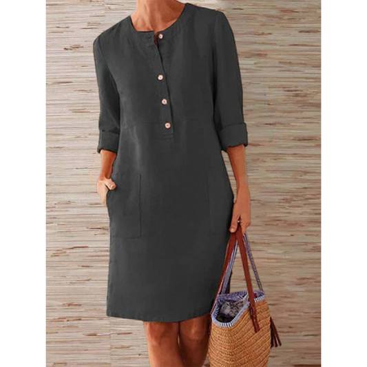 Rae - Women's Linen Coastal Comfort Dress - photo 2