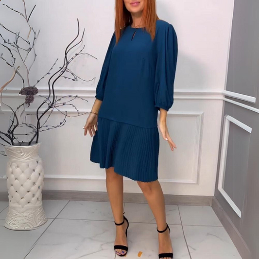 Edna - Women's Minimalist Pleated Dress - photo 2