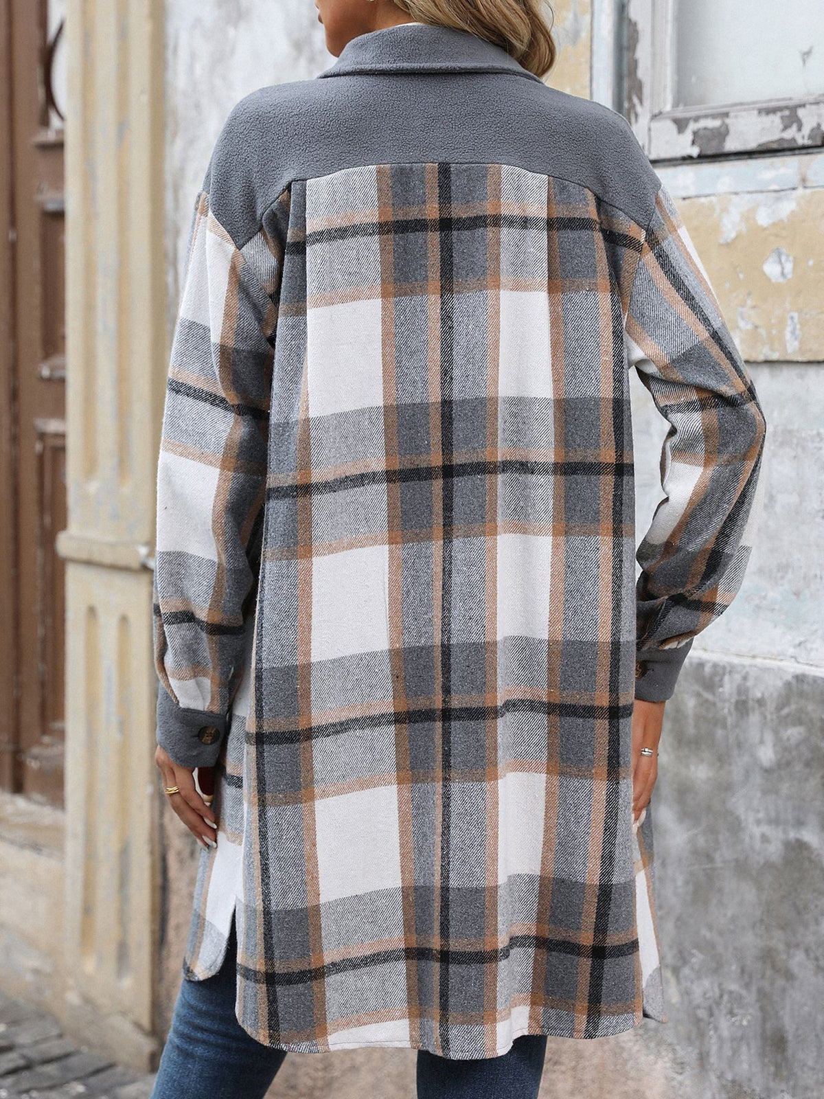 Ulla - Women's Plaid Button-Up Jacket - photo 6