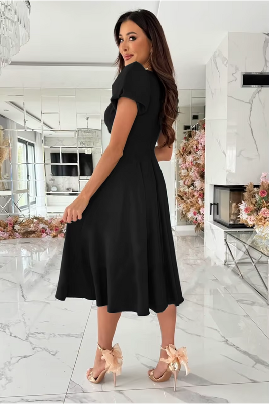 Anika - Women's V-Neck Midi Dress for Weddings and Special Occasions - photo 2