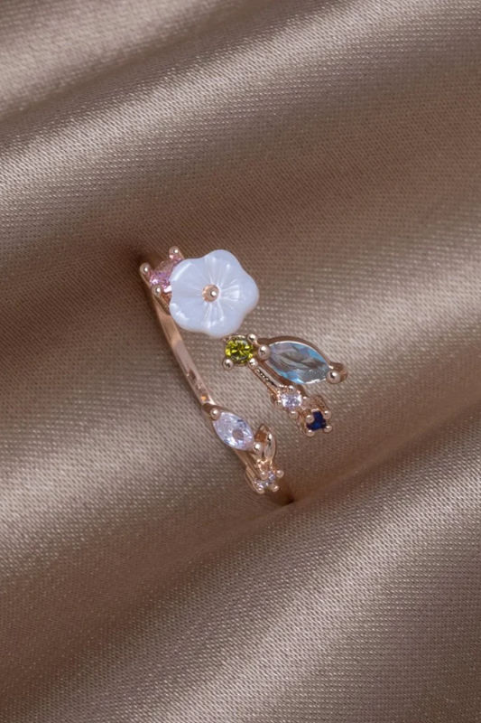 Crystal - Women's Blossom Floral-Inspired Design Ring - photo 2