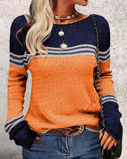 Flora - Women's Orange Sweater Modern Style for Winter - photo 2