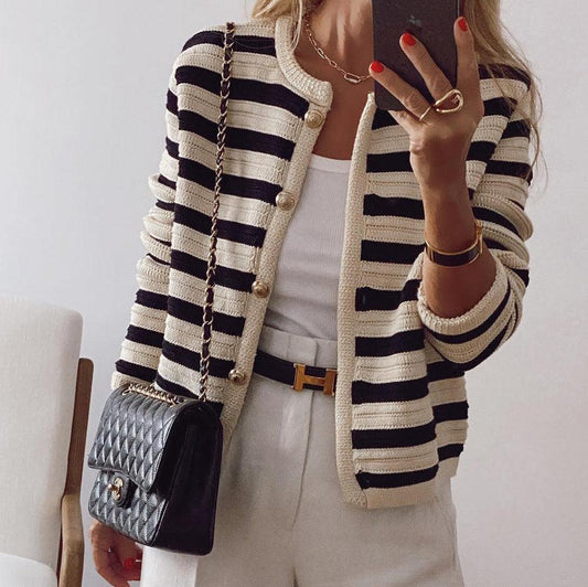 Tove - Women's Wrap Striped Cardigan - photo 2