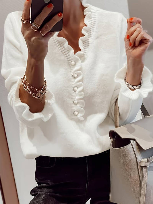 Kathryn - Women's and Comfortable Sweater with Stylish Buttons - photo 2