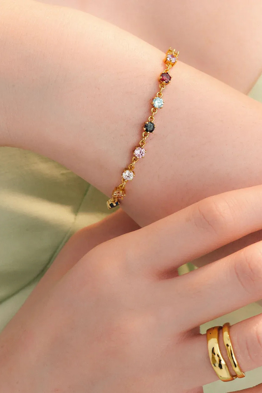 Georgia - Women's Multi-Coloured Stone Gold Bracelet - photo 2