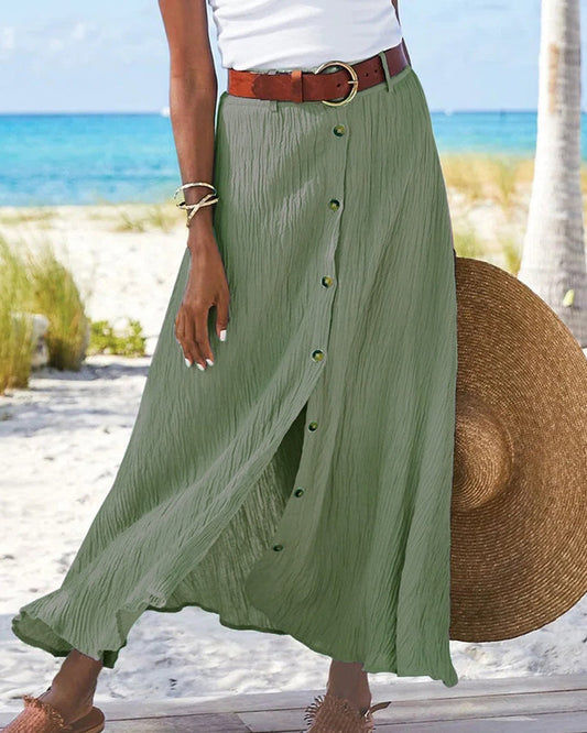 Doris - Women's Flowy Buttoned Skirt - photo 2