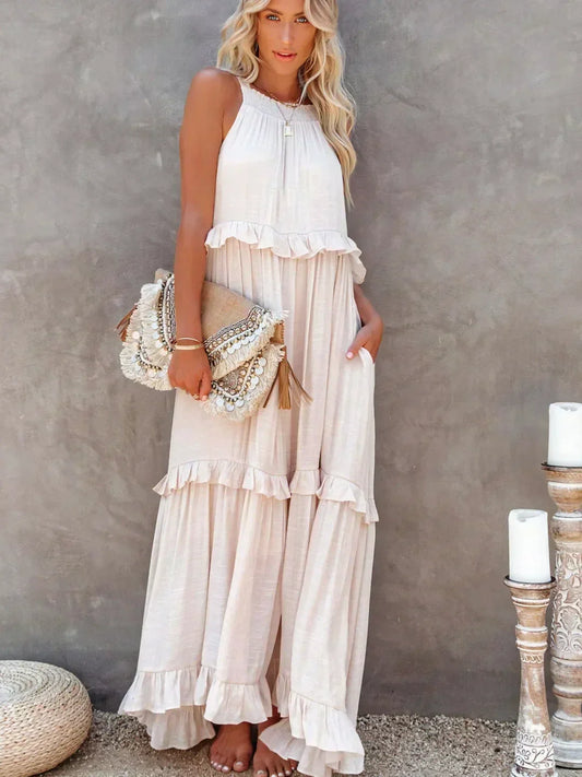 Colette - Women's Halterneck Ruffles Dress - photo 2