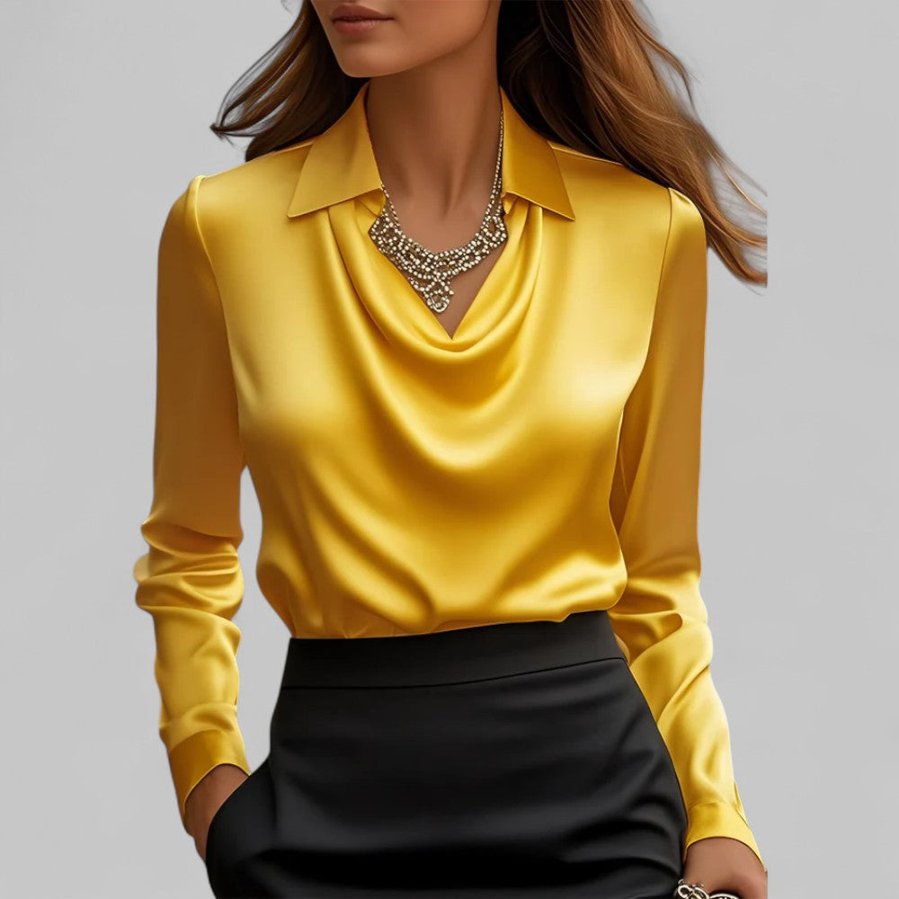 Delia - Women's Silk Long Blouse - photo 10