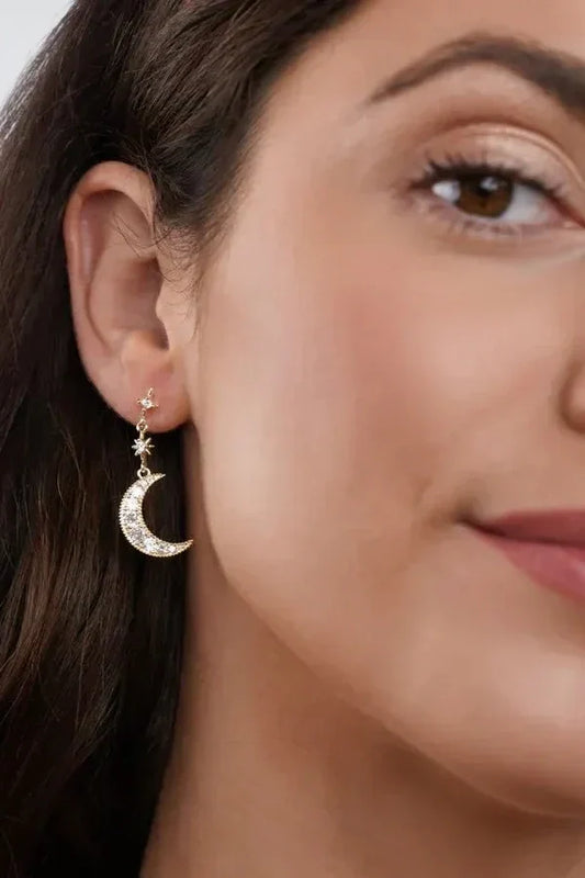 Sadie - Women's Celestial Moon Stud Earrings - photo 2