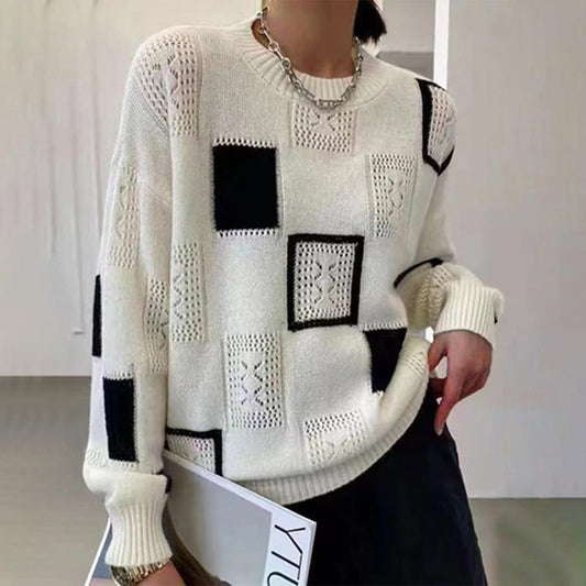 Leigh - Women's Relaxed Geometric Pullover - photo 2