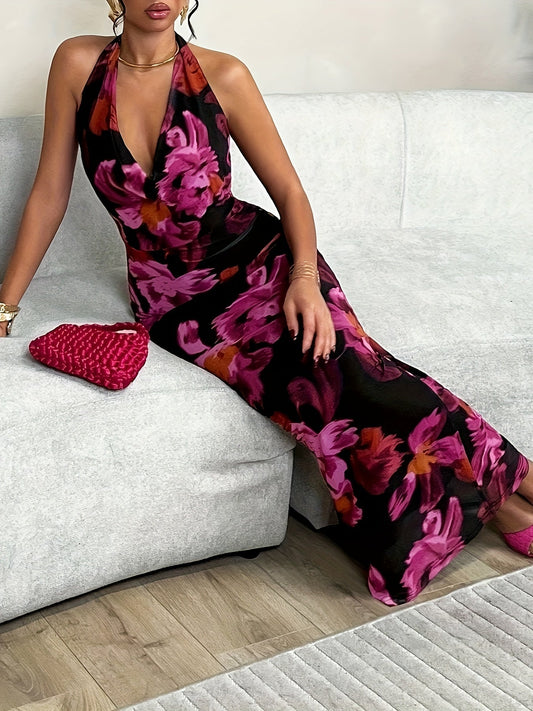 Jillian - Women's Floral V-Neck Bodycon Dress - photo 2