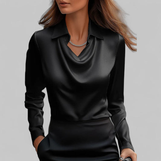 Delia - Women's Silk Long Blouse - photo 2