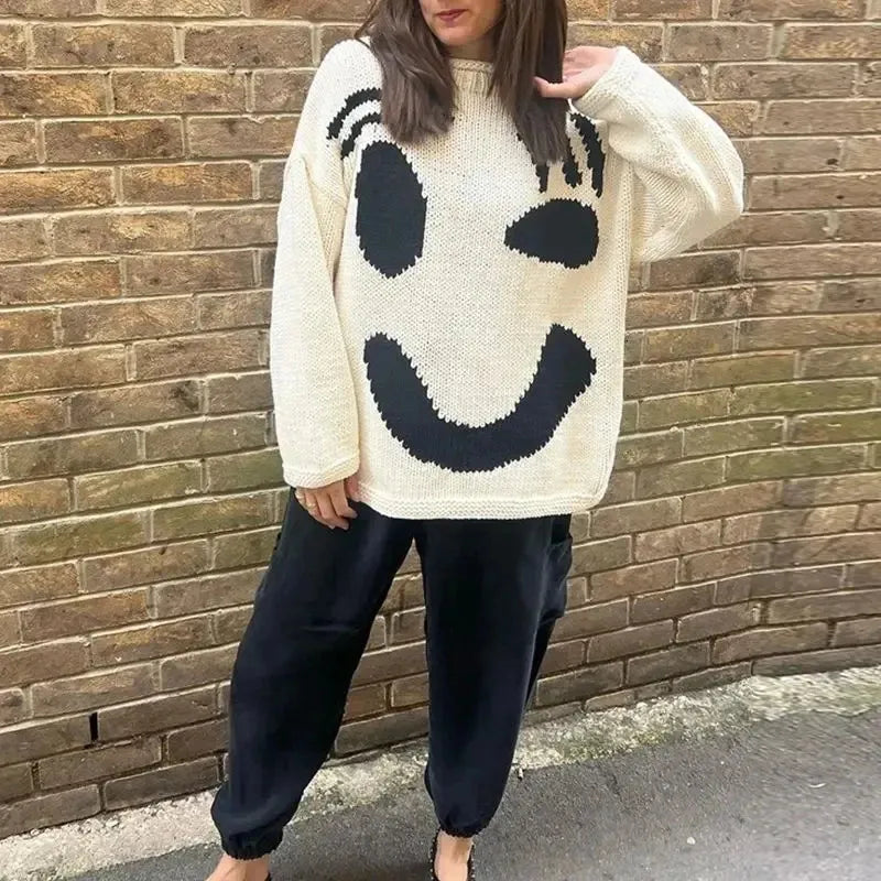 Serena - Women's Long Smiley Sweater - photo 5