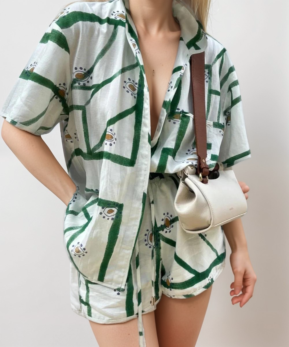 Elspeth - Conjunto de algodón estampado para mujer