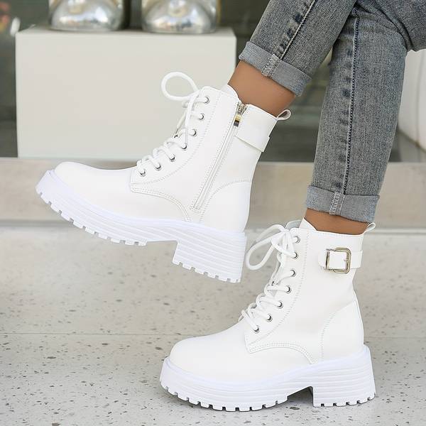 Rosalind - Women's Zipper Elevated Boots - photo 6