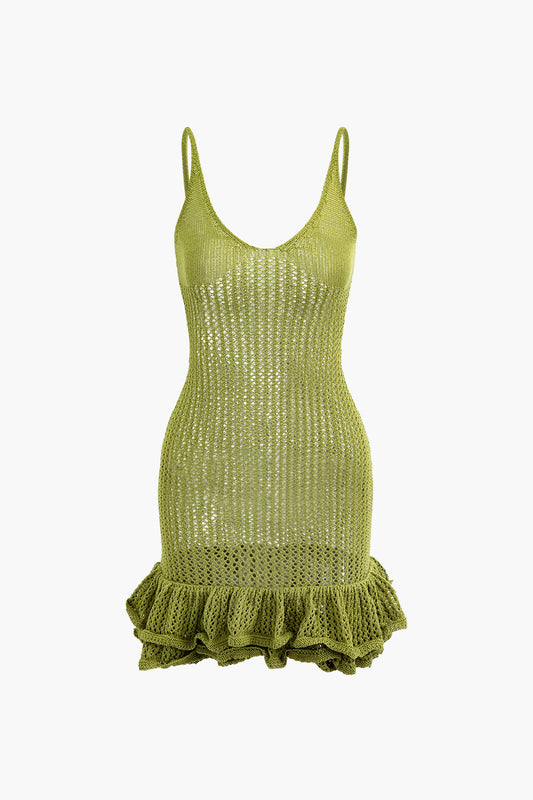 Mandy - Women's Open Knit Mini Dress - photo 2