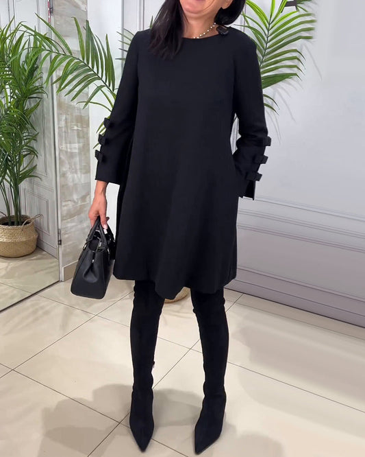 Phoebe - Women's Black Long Sleeve Dress - photo 2