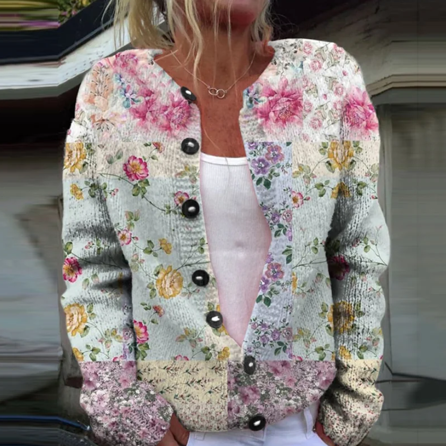 Lucienne - Women's Medium Floral Cardigan - photo 4
