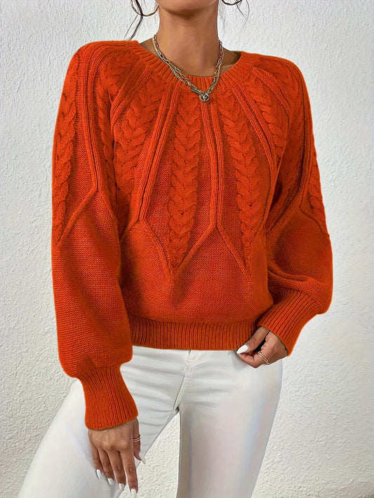 Gwendolen - Women's Medium Cable-Knit Sweater - photo 2