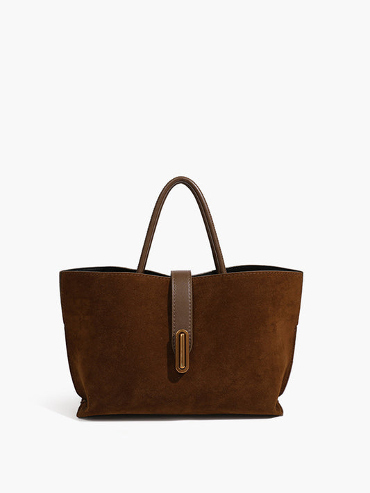 Olivia - Women's Top Handle Suede Bag - photo 2