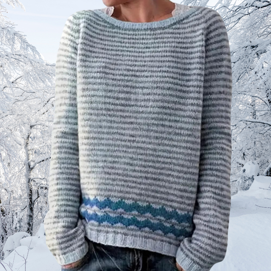 Dagny - Women's Striped Knit Sweater - photo 2
