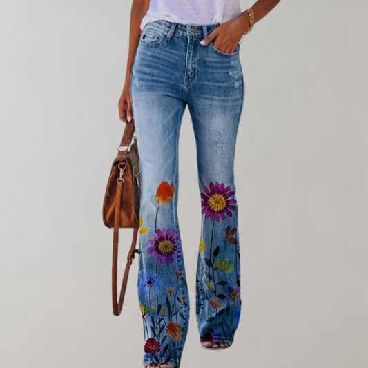 Seraphine - Women's Denim Floral Jeans - photo 2