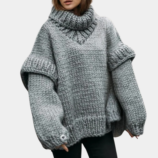 Meghan - Women's Chunky Turtleneck Knit Sweater - photo 2