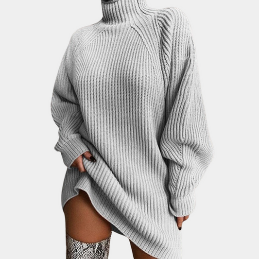 Joanne - Women's Oversized Turtleneck Sweater Dress - photo 2