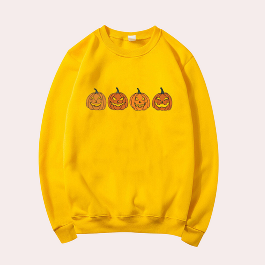 Bonnie - Women's Pumpkin Print Halloween Sweatshirt - photo 2