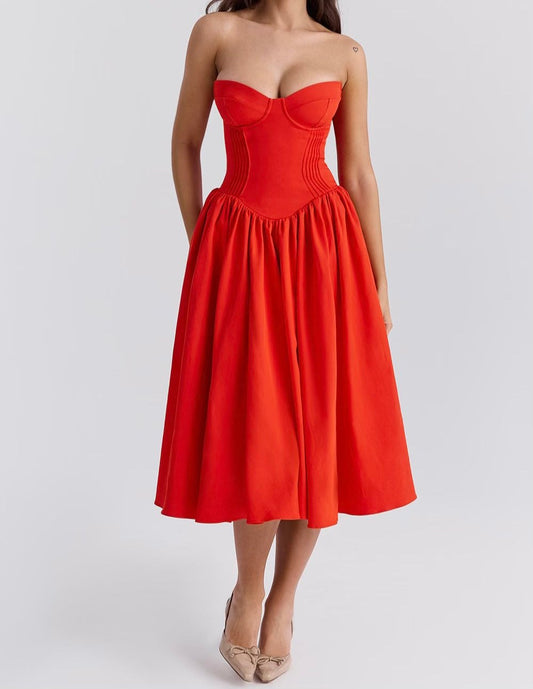 Alexa - Women's Strapless midi dress - photo 2