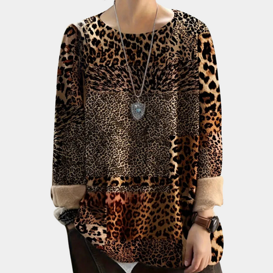 Mabel - Women's Animal Print Long-Sleeve Top - photo 2