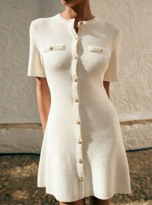 Rosie - Women's Ribbed Knit Mini Dress - photo 2