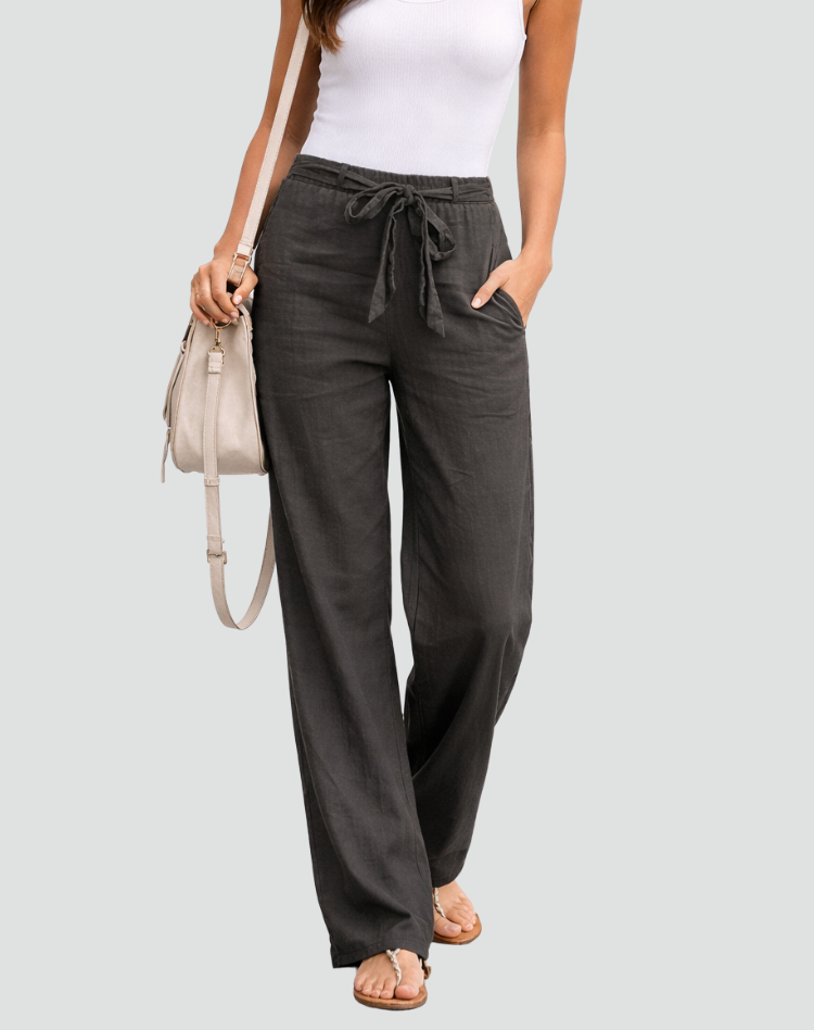 Frida - Women's Wide Linen Trousers - photo 7