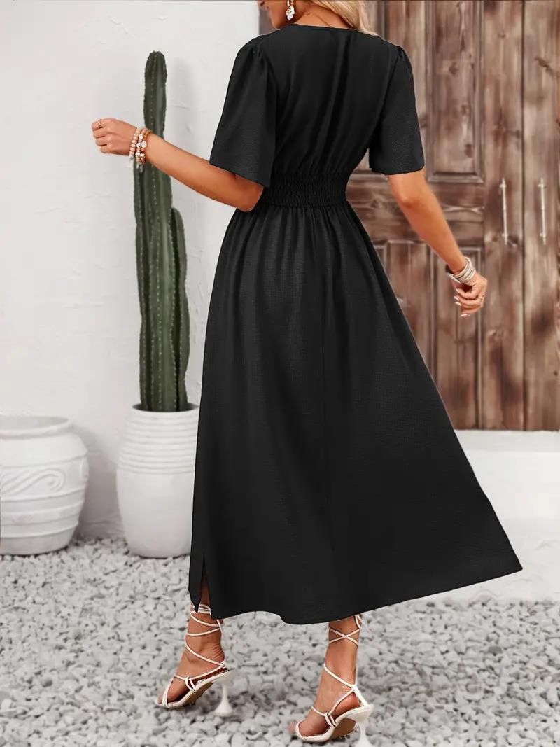 Dorothea - Women's A-line Maxi V-neck Dress