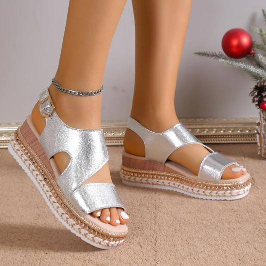 Oriane - Women's Metallic Platform Sandal - photo 2