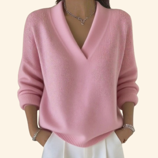 Tove - Women's V-neck Pullover Sweater - photo 2