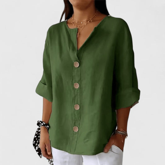 Rosalyn - Women's Long Roll-tab Blouse - photo 2