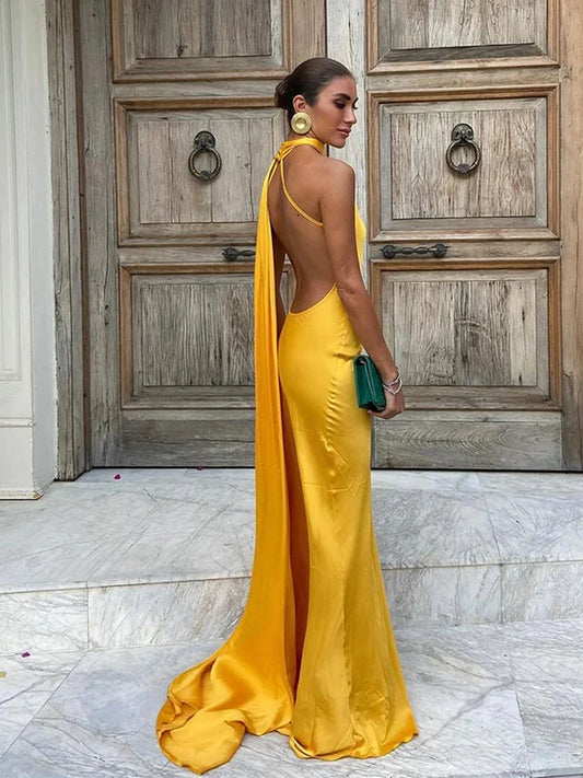 Bethany - Women's Backless Slim Long Dress - photo 2