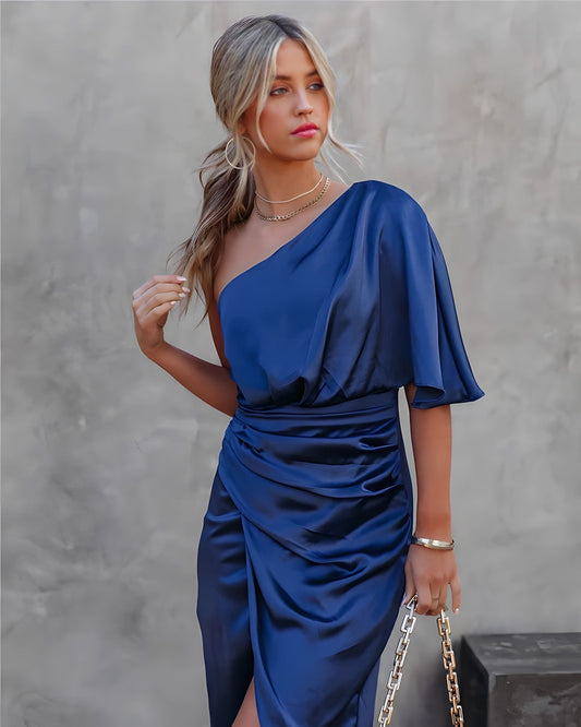 Marjorie - Women's Silk Dress with Open Leg - photo 2