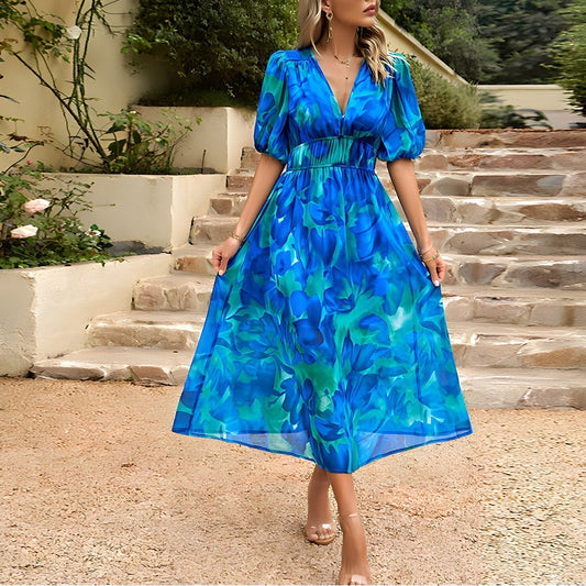 Zora - Women's Midi V-Neck Dress - photo 2