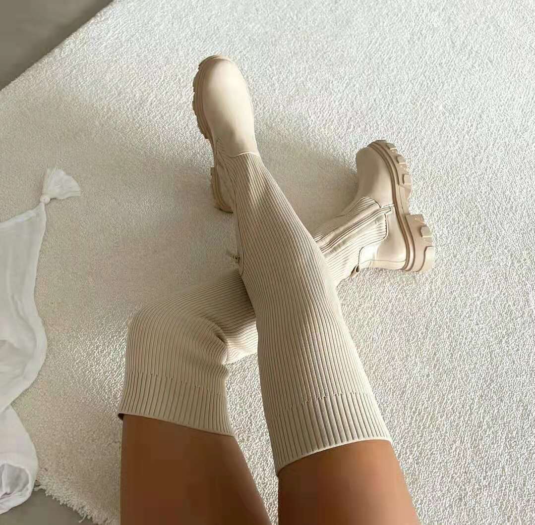Zara - Dámské kotníkové ponožkové kozačky s kulatou špičkou