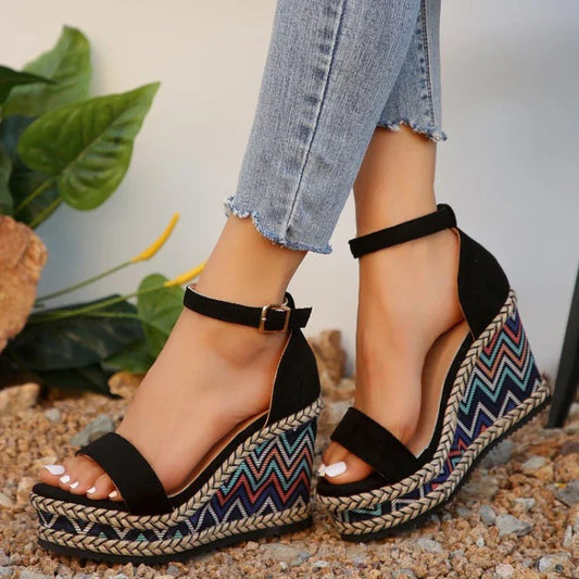 Nancy - Women's Boho Wedge Sandals - photo 2