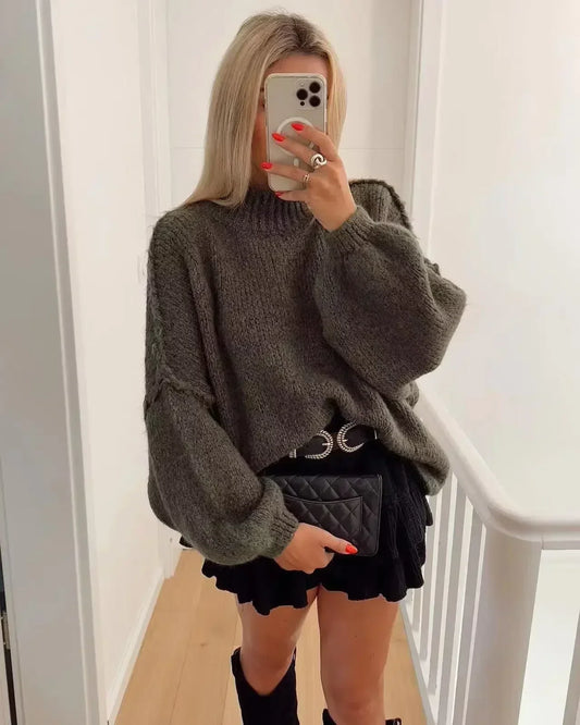 Lavinia - Dámský oversize svetr střední délky