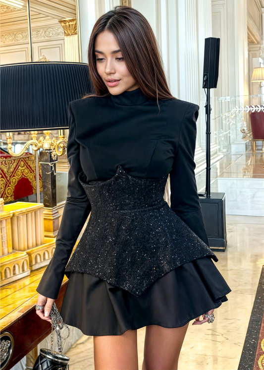 Stella - Women's Sequin Patch Mini Dress - photo 2