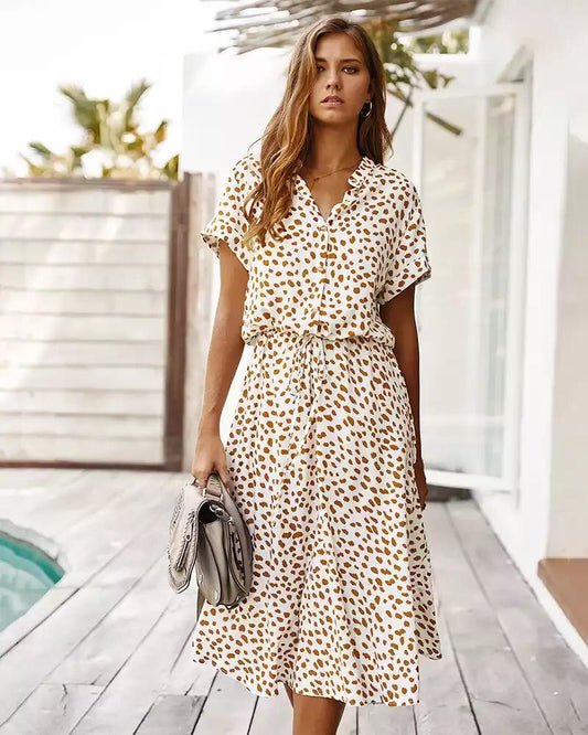 Hazel - Women's Leopard Print Midi Dress - photo 2