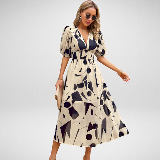 Ysolde - Abito midi da donna con scollo a V